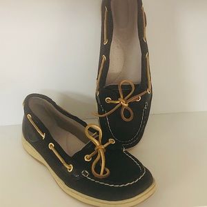 Sperry Topsider Black Angelfish Caviar Boat Shoe size 10